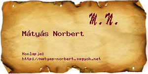 Mátyás Norbert névjegykártya