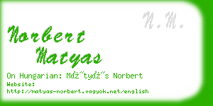 norbert matyas business card